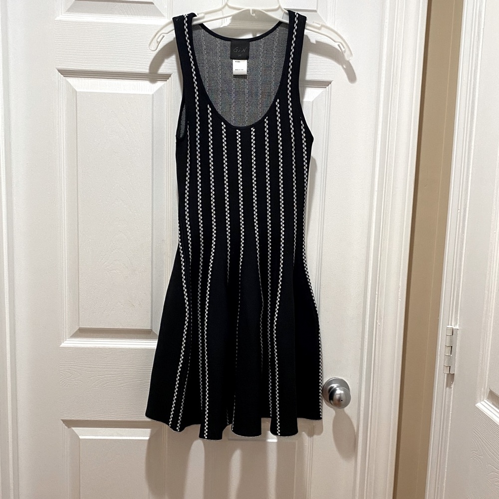 G.I.N. Striped black and white flair dress.